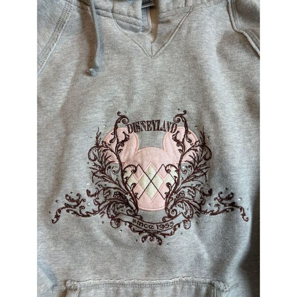 VTG Disneyland Resorts Grey Pullover Long Sleeve Hoodie Women's Large - Picture 2 of 7